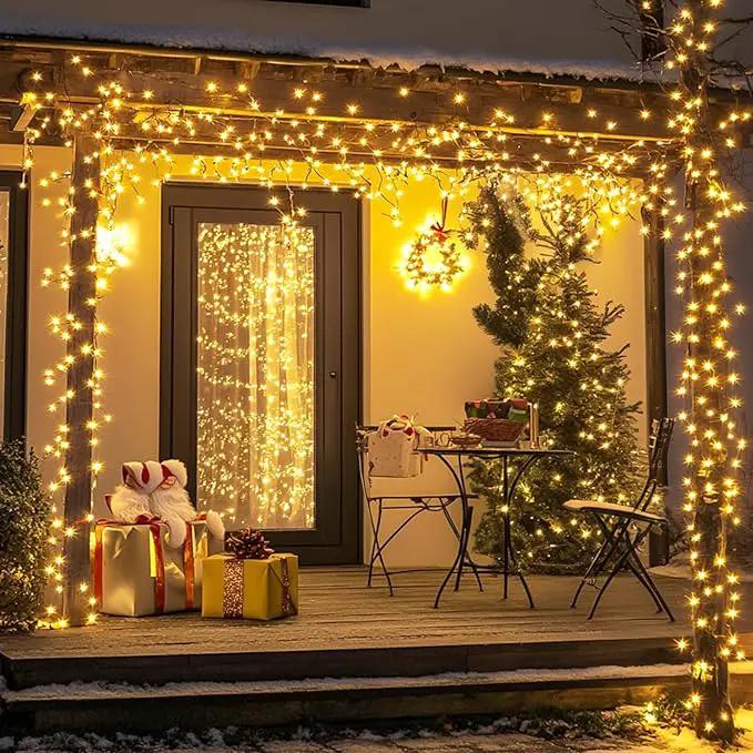 42.7Ft Warm White Solar Lights Outdoor, 2 Pack Total 200 LED Twinkle Solar Tree Lights, 8 Modes Solar String Lights for Outside Tree Patio Yard Wedding Garden Decorations by GreenHaven Gardens