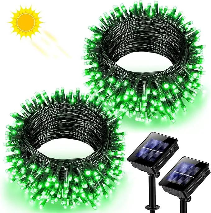 2 Pack Solar String Lights for Outside, Each 79Ft 240 LED Solar Lights Outdoor, 8 Modes Waterproof Solar Powered Fairy Twinkle Light for Backyard Patio Tree Party Garden Decoration, Green by GreenHaven Gardens