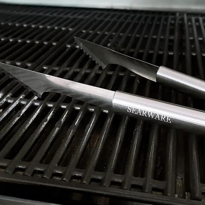 Barbecue Grill Tool Set - Stainless Steel - Strong Durable Design - Heat Resistant Glove & Bristle Free Grill Brush - Thermometer, Meat Injector, & Corn Skewers - Perfect For Smokers & Grills by GreenHaven Gardens
