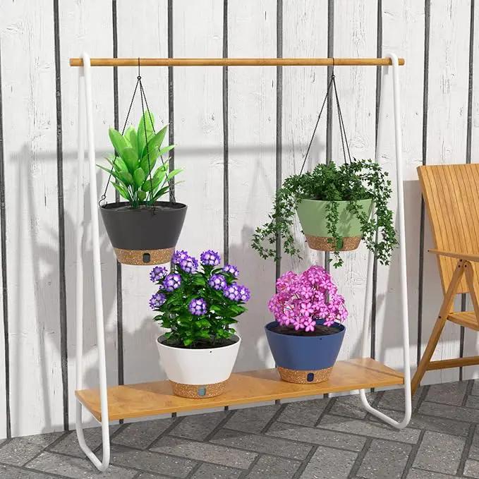ZMTECH Hanging Planters for Indoor Plants Set of 2 Self Watering Hanging Pots Hanging Baskets Hanging Flower Pots for Outdoor Hanging Plants(10 Inch, Blue) by GreenHaven Gardens