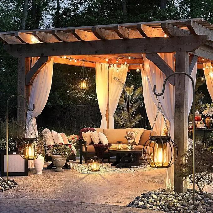 KOOPER Solar Lanterns Outdoor Lights, 4 Pack Upgraded Metal Solar Lantern Lights, Brighter Hanging Solar Lights Outdoor Waterproof, Auto On/Off Outdoor Solar Lights for Yard Garden Patio Pathway Decor by GreenHaven Gardens