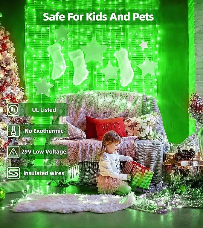 750 LED Outdoor Christmas Lights Decorations, 246ft Green Wire LED Christmas String Lights with Timer Memory, Twinkle Lighs for Indoor Outdoor Xmas Party Christmas Tree Wedding Garden Patio Green by GreenHaven Gardens