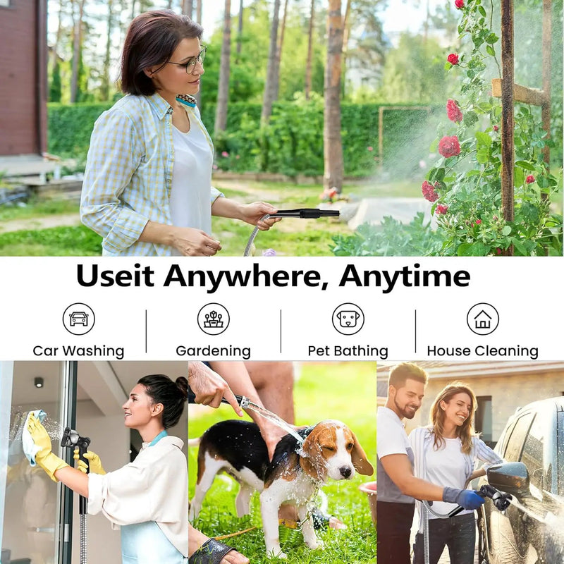 150 ft Garden Hsoe - 2025 New 304 Stainless Steel Garden Hose with 10-Function Spray Gun, 3/4'' Copper-Chrome Fittings – Lightweight, Durable, and Kink-Free, Metal Water Hoses for Gardening by GreenHaven Gardens
