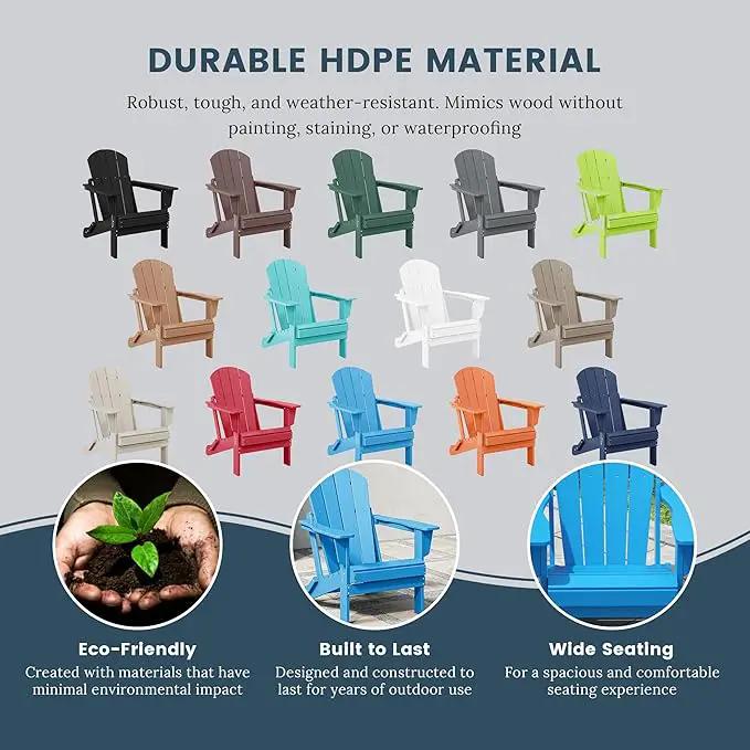 Westin Outdoors Laguna WO Home Outdoor Adirondack Folding Chair Lounger Seat Traditional Retro Home Furniture for Beach, Balcony, Backyard, Lawn, Patio, Pool, Deck, Garden (Pacific Blue) by GreenHaven Gardens