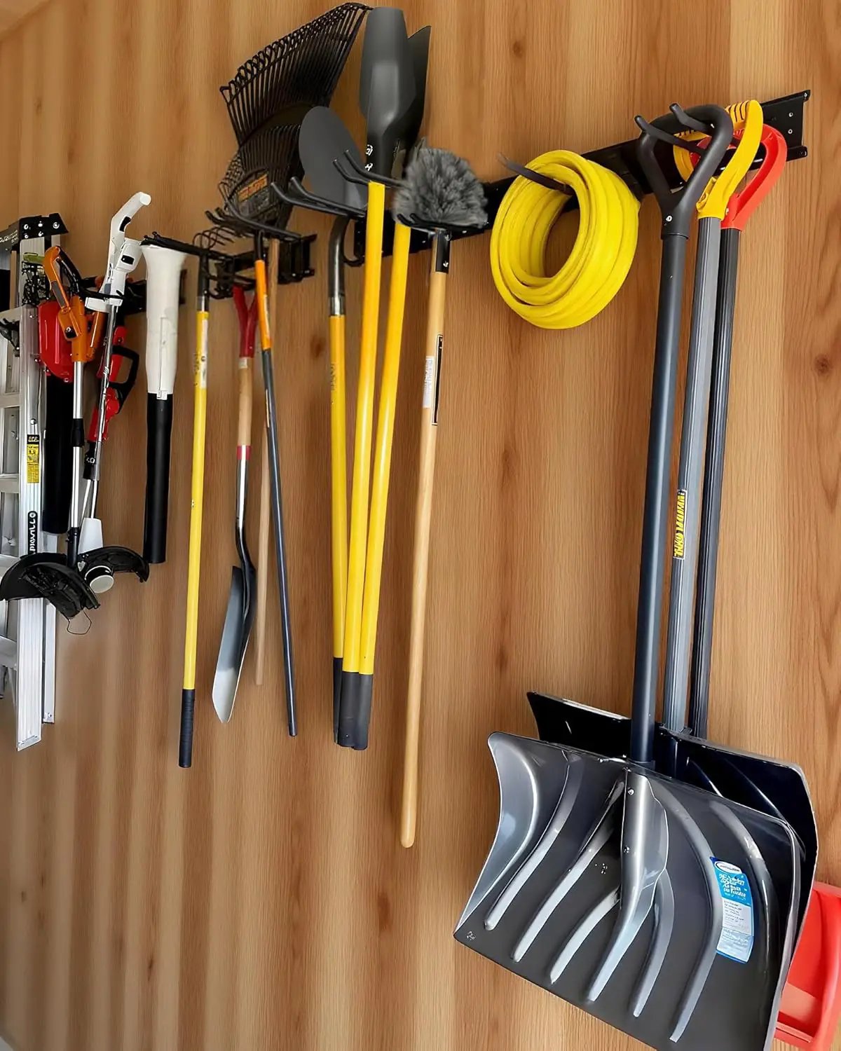 64 inches Garage Tool Organizer Wall Mount, Heavy Duty Garden Tool Organizer Rack, Hanging Storage Organization Racks Holder with 10 Hooks, for Lawn Tools, Shovel, Shed by GreenHaven Gardens