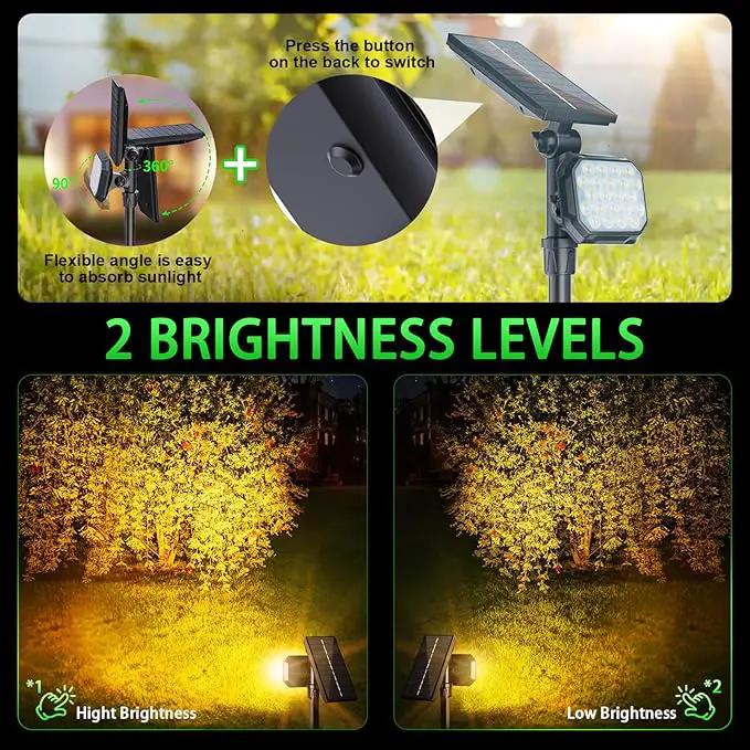 JSOT Solar Outdoor Lights - 4 Pack Solar Spot Lights Spotlights for Outside Landscape Lighting for Garden Tree Yard Pathway (Warm Light) by GreenHaven Gardens
