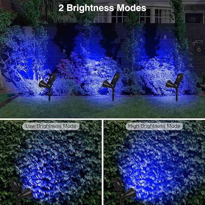 T-SUN Blue Solar Spotlights, Solar Lights Outdoor Waterproof, Auto ON/Off Adjustable Solar Garden Pond Lights for Tree, Patio, Yard, Garden, Driveway, Stairs, Pool Area (Blue- 2 Pack) by GreenHaven Gardens
