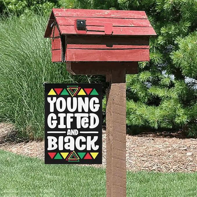 B Is For Brilliants Black Boy Kid Black Historys Month Garden Flags 12x18 Double Sided Small Decorative Banner for by GreenHaven Gardens