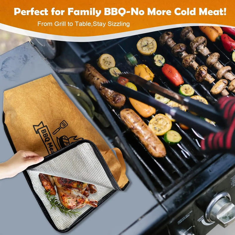 BBQ Blanket for Resting Meat,Reusable Smoker Grilling Bag Insulated Resting Bag with Wide Mouth,BBQ Accessories for Large Brisket,Beef,Turkey,Pork (21in) by GreenHaven Gardens