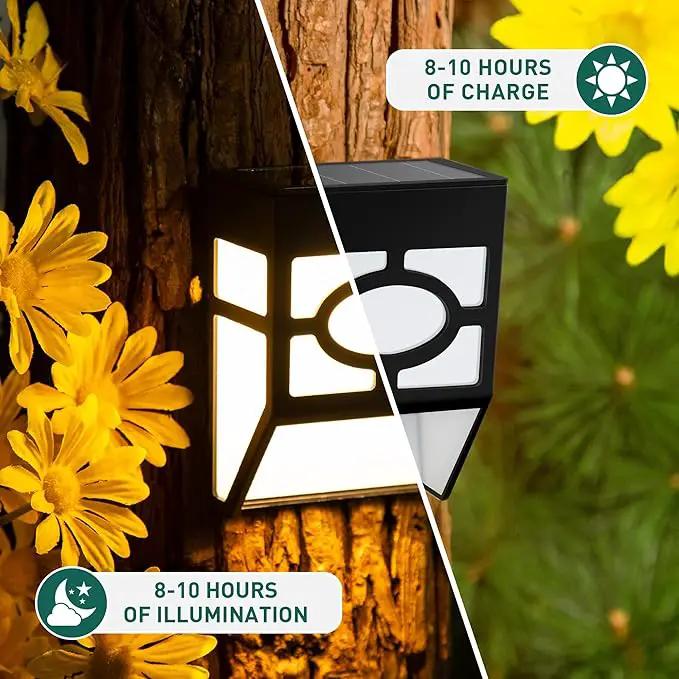 Solpex Solar Deck Lights,Solar Fence Lights, 2 Modes Christmas Decoration Lights,Unique Pattern, Waterproof Automatic Outside, Deck, Patio, Stairs, Yard, Steps, Path & Driveway (RGB & Black 8-Pack) by GreenHaven Gardens