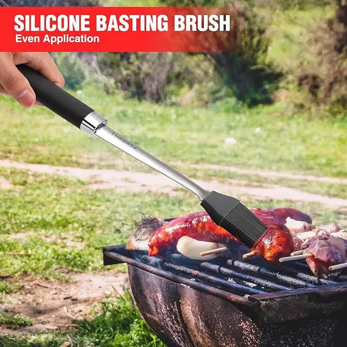 Grill Accessories Heavy Duty BBQ Set Gifts for Men/Women - Premium Stainless Steel Spatula, Fork, Brush & Tongs, Barbecue Utensils Tool Kit Gift for Grilling Lover Outdoor by GreenHaven Gardens