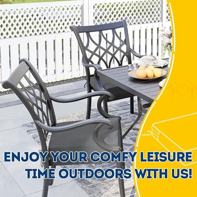 AAAAAcessories Outdoor Seat Cushions for Chairs, Waterproof, Fade-Resistant Patio Furniture Replacement Cushions, 20" x 18" x 3", Set of 2, Dark Gray by GreenHaven Gardens