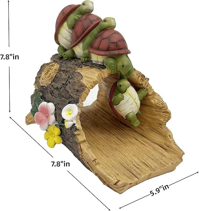 Funny Turtle Gutter Downspout Extender Statue, Garden Ornament, Decorative Gutter Extension Downspout, Perfect Rain Diverter for 3"x4" Downspouts, Eco-Friendly Resin, Outdoor Decor Gift (8 In) by GreenHaven Gardens