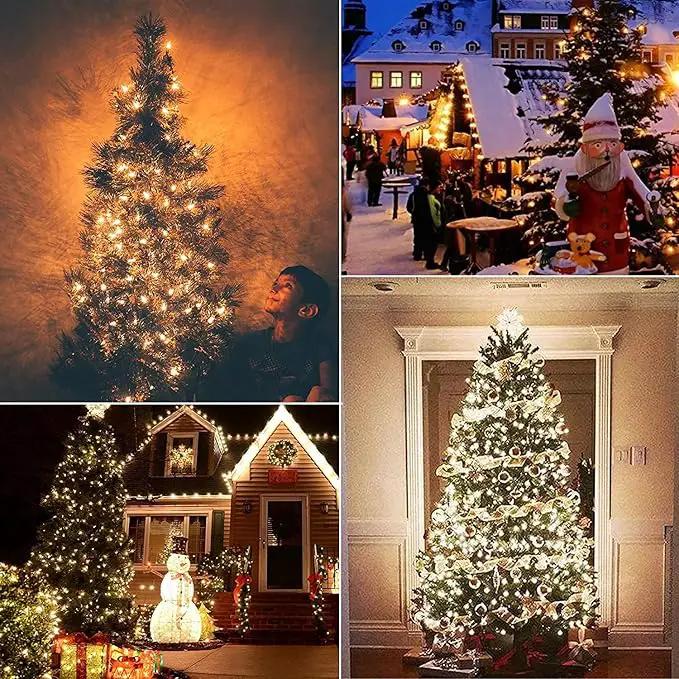 C9 Clear Christmas String Lights 25Ft C9 Outdoor Lights String with 26 Clear Bulbs, Hanging Christmas Roofline Light Patio Lights for Outdoor Decor 7 Watt C9/E17 Intermediate Base-Green Wire by GreenHaven Gardens