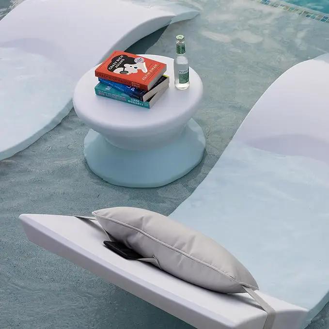 Ledge Lounger Signature Side Table - In-Pool Table for Ledges up to 10" Deep - Indoor/Outdoor All-Weather Table for Porch, Patio, Garden, Backyard, Pool and Beach (Granite Gray) by GreenHaven Gardens