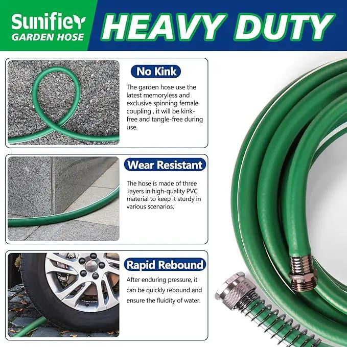 Short Garden Hose 3 ft 6ft 8 ft 10 ft – Hybird Leader Water Hose - Small Garden Hose Extension, Flexible Hose Extender for Lawn Watering, Car Washing - Burst 500 Psi (Green, 3 FT) by GreenHaven Gardens