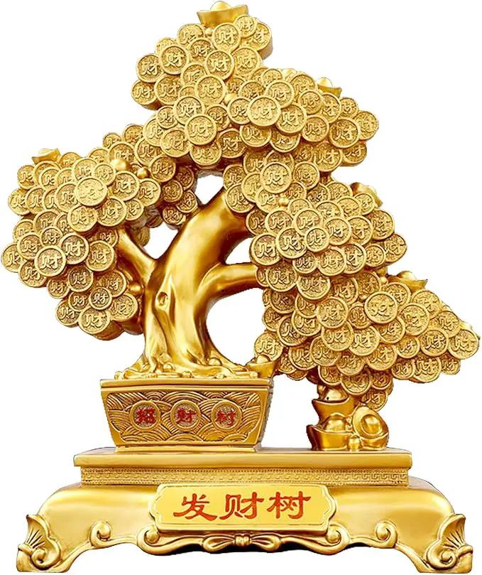 Top Resin Money Tree, Artificial Bonsai Tree - Feng Shui Decor & Gifts for Home, Feng Shui Statue, Chinese New Year Decoration, Chinese Decor & Gifts by GreenHaven Gardens