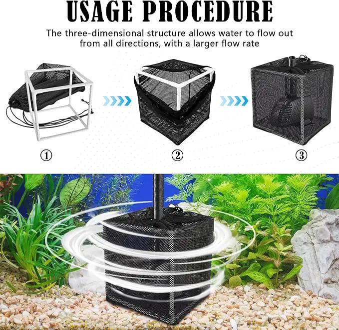 2 PCS Pond Pump Filter Bag, 10 Inch Pond Filter Box with Drawstring, Anti-Clogging Pump Barrier Bag Pump Mesh Bag for Outdoor Water Ponds Filters Pond Biological Filters by GreenHaven Gardens
