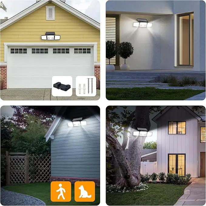UME Solar Outdoor Lights 3000 Lumen 7000K, 152 LED Super Bright Motion Sensor Outdoor Light with 2 Sensors, IP65 Waterproof 270 Wide Angle Solar Flood Light with 3 Modes for Garden - 2 Pack by GreenHaven Gardens