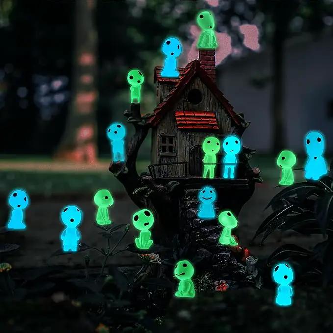 20Pcs Glow in The Dark Tree Elves, Fairy Garden Accessories, Mini Luminous Ghost Gnomes, Miniature Landscape Decorations, Lawn Yard Patio Plant Decor, Terrarium Kit, Gift by GreenHaven Gardens