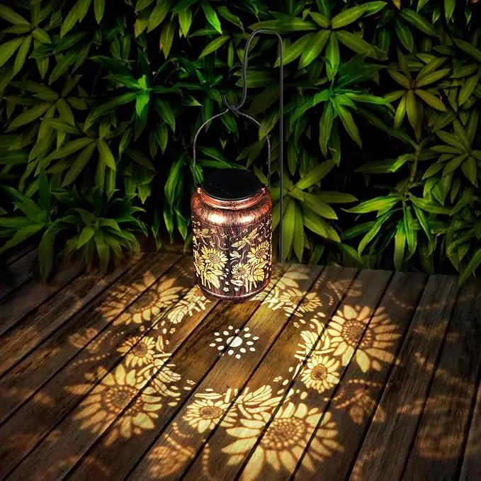 Solar Lanterns, Hanging Solar Lights for Outside, Dragonfly Sunflower Outdoor Lantern, Waterproof Garden Decor for Porch, Yard, Deck, Lawn, Backyard, Patio, Tabletop, Pathway, Landscape by GreenHaven Gardens