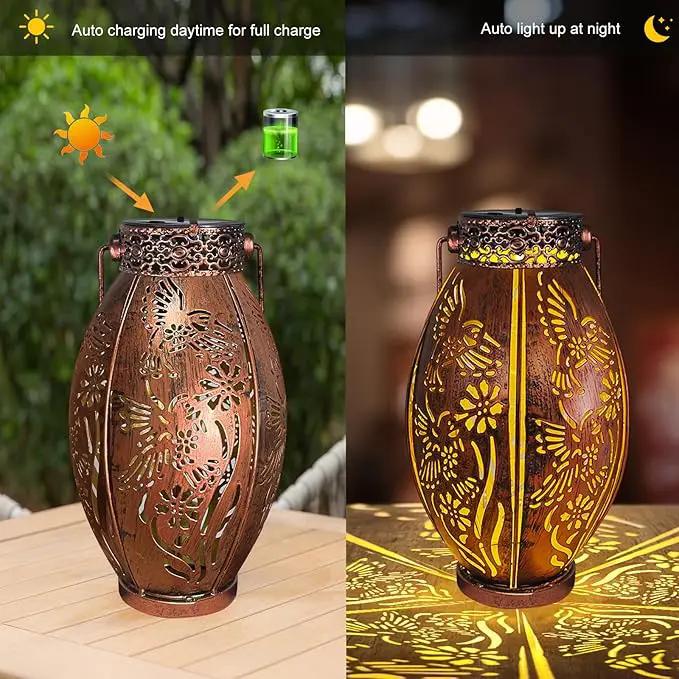 pearlstar 2 Pack Decorative Solar Lantern Lights for Hanging or Table Outdoor Solar Light for Patio Yard Garden Lawn Landscape Lighting Waterproof, Gift for Wamen Men Mom, Warm Lights,Hummingbird by GreenHaven Gardens