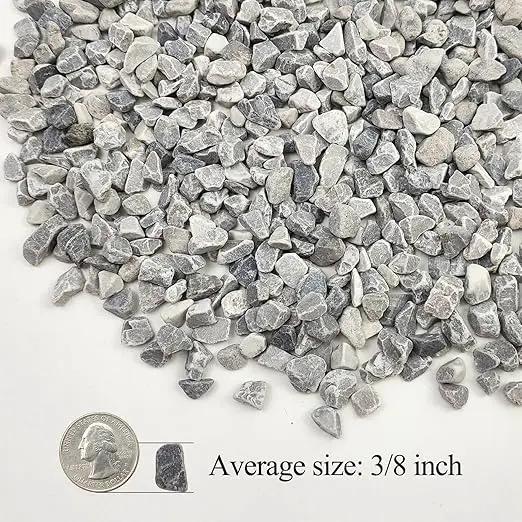 20lbs Grey Pebbles for Landscaping, 3/8inch Small Rocks for Gardening Succulent Cactus Plants, Natural Polished Pebbles, River Rocks for Plants, Vases by GreenHaven Gardens