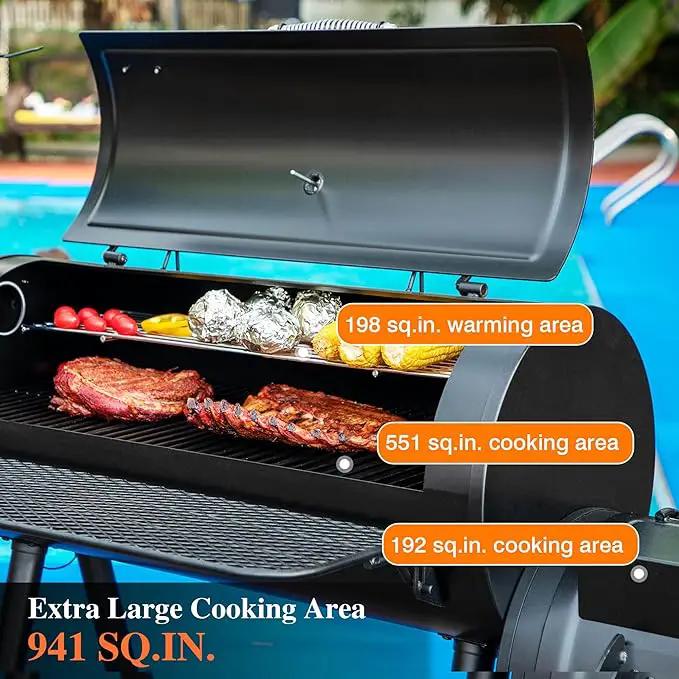 Sophia & William Heavy-Duty Charcoal Outdoor Smoker Grills, Extra Large Offset Smoker (941 SQ.IN. Cooking Area), Charcoal Grill & Smoker Combo for BBQ Patio Cooking by GreenHaven Gardens