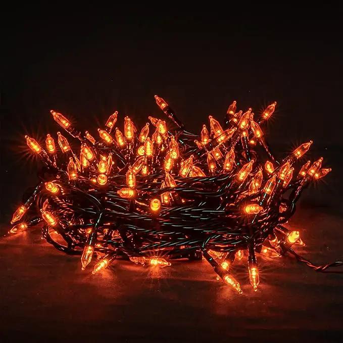Dazzle Bright 200 LED Halloween Mini String Lights, 65FT Connectable Waterproof Plug in with 8 Modes Lights for Indoor Outdoor Patio Garden Party Decorations (2 Pack) by GreenHaven Gardens