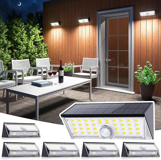 JSOT Solar Motion Lights Outdoor, 4 Modes Motion Sensor Lights Outdoor Waterproof IP65, 38LED Bright Wall Security Lighting for Outside Garage Garden Fence - Cool White 6Pack by GreenHaven Gardens