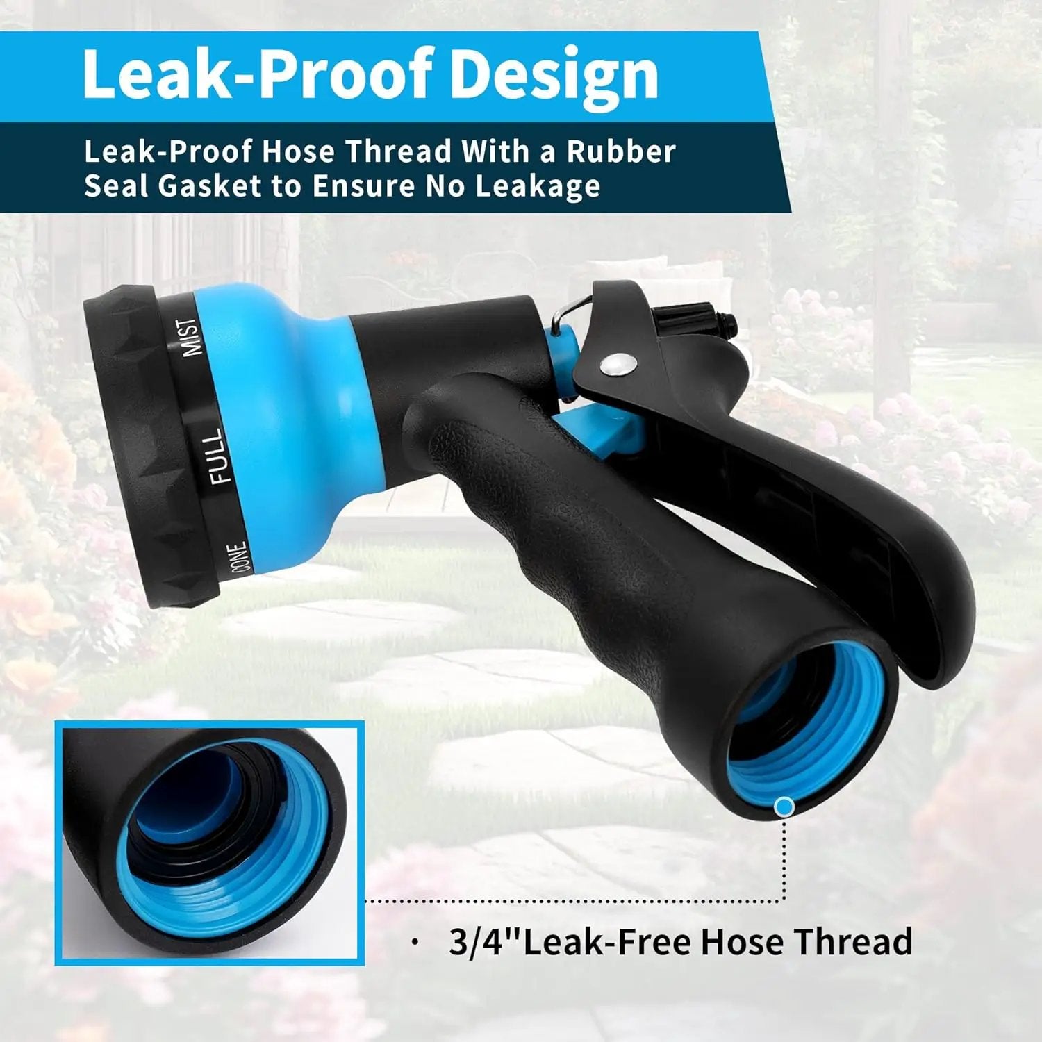 NEXCOVER Hose Nozzle, Garden Hose Nozzle - 7 Adjustable Watering Patterns, Heavy Duty Hose Nozzle Sprayer, Garden Sprayer Hose Attachment for Car Washing,Watering Plants,Pets Showering,Lawns Cleaning by GreenHaven Gardens