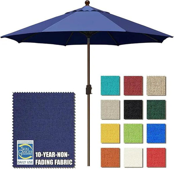 EliteShade USA 10-Year-Non-Fading 10Ft Market Umbrella Patio Umbrella Outdoor Table Umbrella with Ventilation, Navy Blue