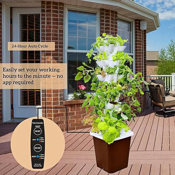 Hydroponic Growing System Kit – Indoor Vertical Hydroponic Garden Tower, 35 Planting Pods，Indoor Herb Garden,Lettuce Vegetables Hydroponic Growing Kit by GreenHaven Gardens