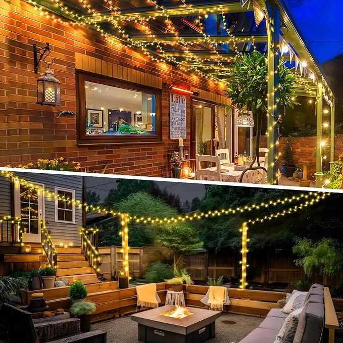 KNONEW 600ft 1500 LED Christmas String Lights Outdoor 8 Lighting Modes & Timer Dimmable Fairy Light Plug in Waterproof for Xmas Roof Yard Tree Wedding Party Holiday Decorations (Warm White) by GreenHaven Gardens