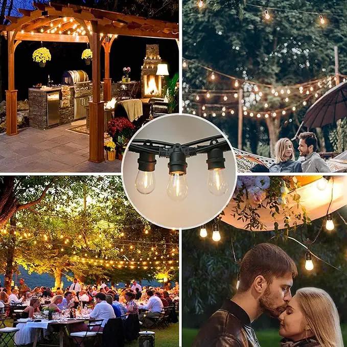 48 Pack S14 LED String Light Bulbs, 1W Shatterproof & Waterproof Outdoor Indoor Replacement Bulbs, E26 Base Edison LED Light Bulbs Warm White 2200K. (S14 48Pack) by GreenHaven Gardens
