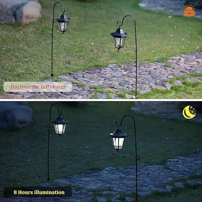 MAGGIFT 37.8 Inch Hanging Solar Lights for Outside Solar Garden Lights Decorative Lanterns with 2 Shepherd Hooks Waterproof Landscape Lighting for Lawn Patio Yard Pathway Driveway,2 Pack by GreenHaven Gardens