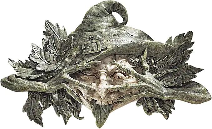 Design Toscano Poison Ivy Forest Witch Greenman Wall Hanging Sculpture, 15.5" Wx2 Dx9.5 H, two tone stone by GreenHaven Gardens