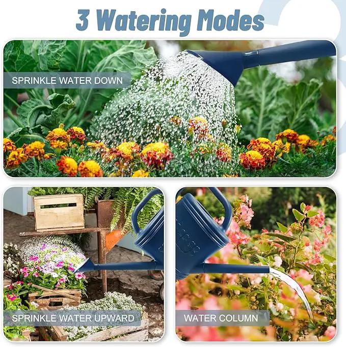 2 Gallon Watering Can, Outdoor Watering Can for Plants, Garden Water Can with Removable Long Spout and Stainless Steel Sprinkler Head, Large Water Can for Greenhouse (Dark Blue, 2 Gallon) by GreenHaven Gardens