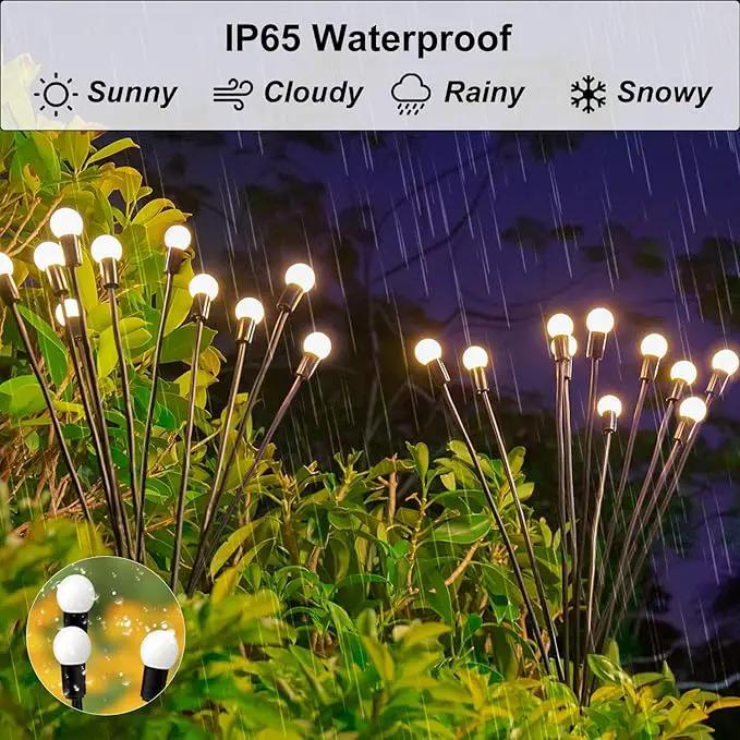 Solar Garden Lights Firefly & Starburst Swaying Lights (4 Pack), Waterproof Outdoor Decor for Yard, Patio, Pathway & Lawn by GreenHaven Gardens