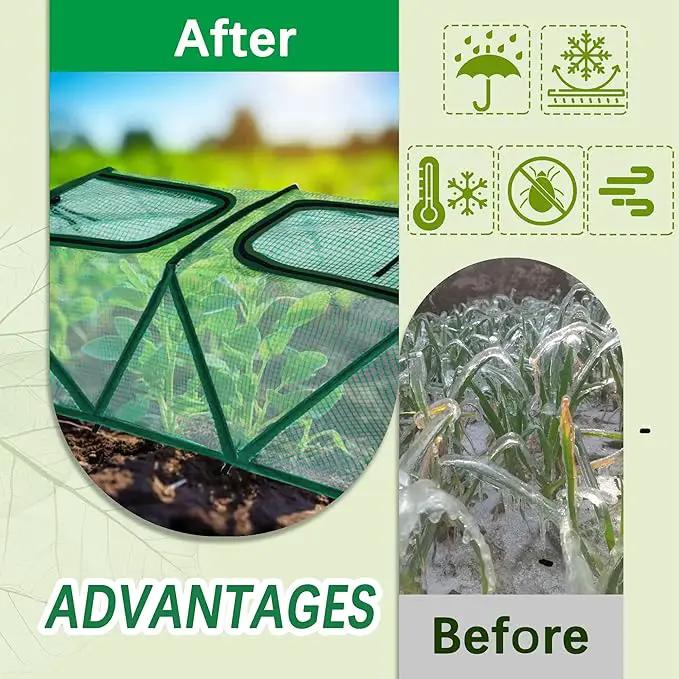 47.2" *14.6" *13.4" Foldable Garden Row Accelerator Plants Cover for Raised Garden Bed, Mini Greenhouse Cover with Two Air Hole and Breathable Mesh, Frost Cover for Plant Vegetable Seedling Protector by GreenHaven Gardens