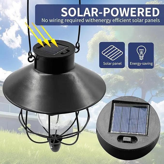 Solar Hanging Lantern Outdoor Waterproof Solar Lanterns Hanging Lights for Outside with Bright Warm White Light for Garden Patio Yard Pathway 2 Pack(Black) by GreenHaven Gardens