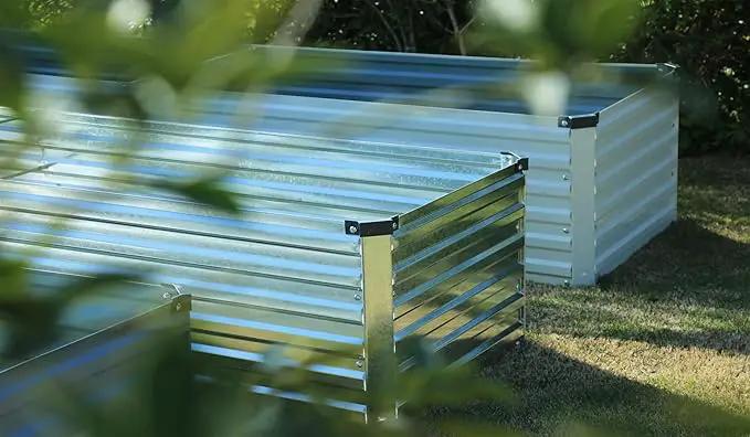 Galvanized Raised Garden Bed,2 Pcs 10×3×1FT Metal Planting Box for Outdoor Vegetable, Herb,Planter Gardening (Silver) by GreenHaven Gardens