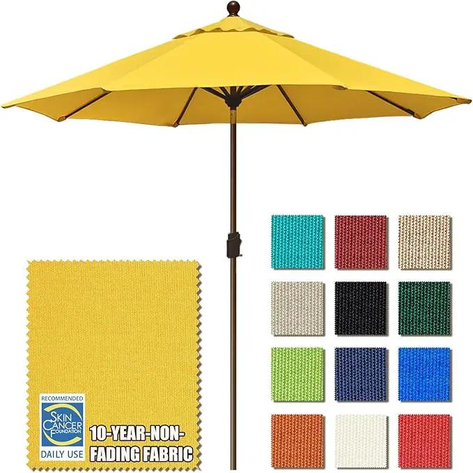 EliteShade USA 10-Year-Non-Fading 9Ft Market Umbrella Patio Umbrella Outdoor Table Umbrella with Ventilation, Sunflower Yellow by GreenHaven Gardens
