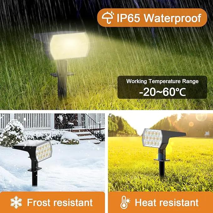 WELALO Solar Spot Lights Outdoor, [10 Pack/52 LED/3 Modes] 2-in-1 Solar Landscape Spotlights, Solar Powered Security Lights, Waterproof Wall Lights for Walkway Yard Garden Driveway(Warm White) by GreenHaven Gardens