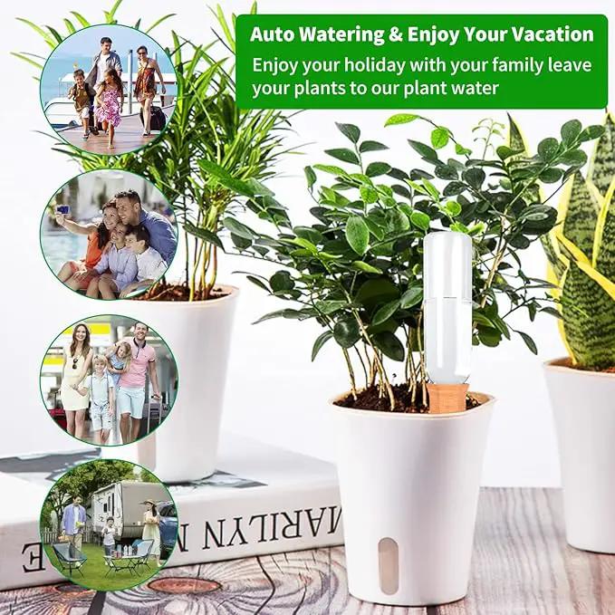 Plant Self Watering Stakes 12 Pack Terracotta Watering Spikes for Indoor and Outdoor Plants,Wine Bottle Plant Watering Devices, Automatic Plant Waterers for Vacation by GreenHaven Gardens