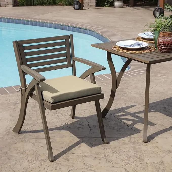 Arden Indoor/Outdoor Seat or Rocking Chair Cushion, 19 x 18, Water Repellent, Rain Proof, Fade Resistant Cushion for Rocking or Dining Chairs Tan Leala by GreenHaven Gardens