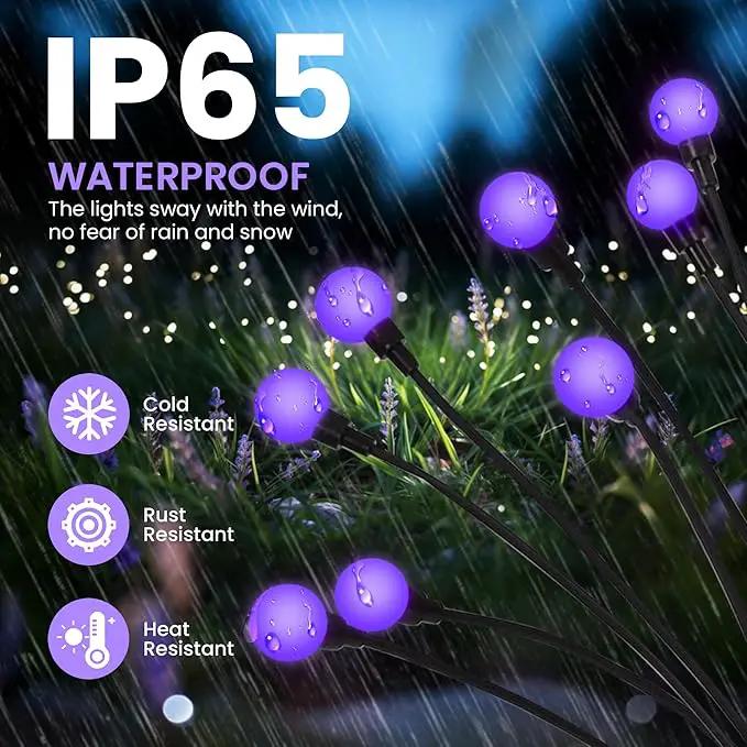 Solar Lights Outdoor Decoration, Waterproof Xmas Outdoor Lights Decor for Yard, Patio, Garden, and Front Porch, 10 LEDs Swing with The Wind (1 Pack, Purple) by GreenHaven Gardens