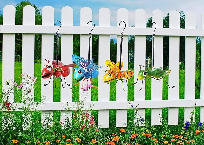 GIFTME 5 Metal Garden Sculptures Statues Yard Art Decoration,Set of 4 Garden Decor Perfect Hanging The Tree, Porch,Backyard or Patio Wall Decor by GreenHaven Gardens
