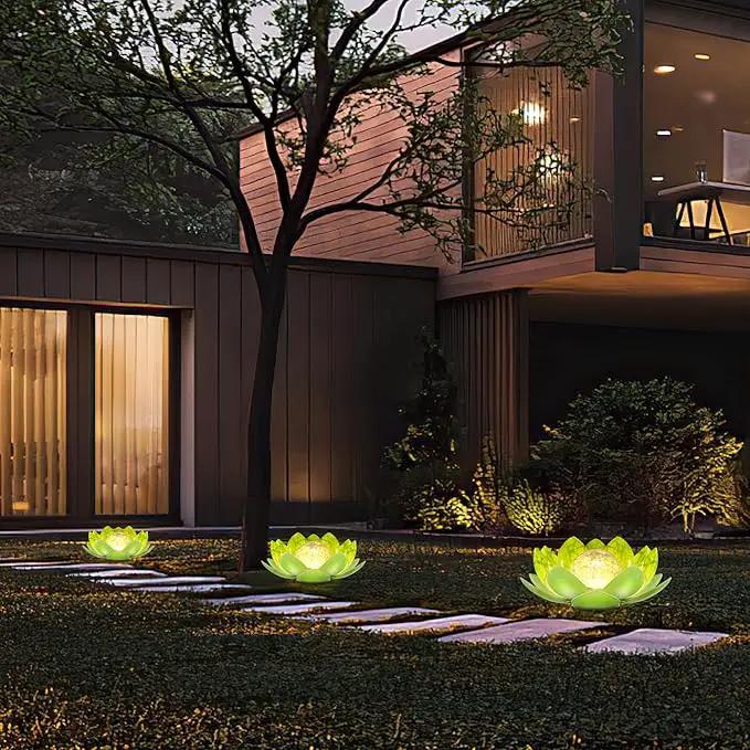 Solar Lights Outdoor, Garden Decor, Cracked Globe Glass, Waterproof Metal Solar Garden Light for Pathway, Patio, Lawn, Yard, Ground by GreenHaven Gardens