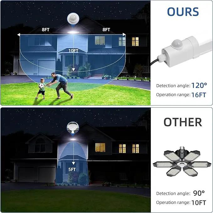 hykolity Solar Powered Shop Light with Motion Sensor, 3FT 17W (100-Watt Equivalent),Integrated LED IP65 Waterproof Outdoor Motion Sensor Shop Light for Garage, Barn, House - 2 Pack by GreenHaven Gardens